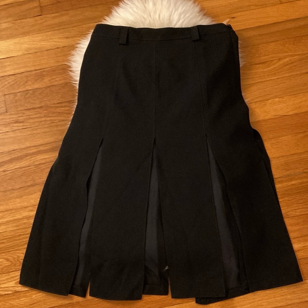 Zara Black Midi Skirt with Front Slits - Picture 5 of 8